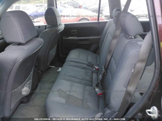 5FNYF18187B017712 - 2007 HONDA PILOT LX MAROON photo 8