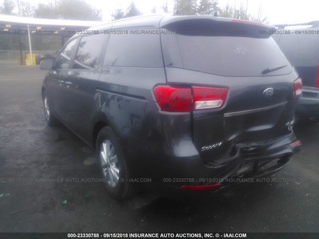 KNDMB5C13J6409721 - 2018 KIA SEDONA LX GRAY photo 3