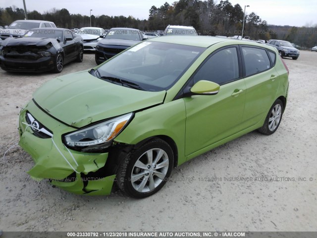 KMHCU5AE0EU178009 - 2014 HYUNDAI ACCENT GLS/SE GREEN photo 2