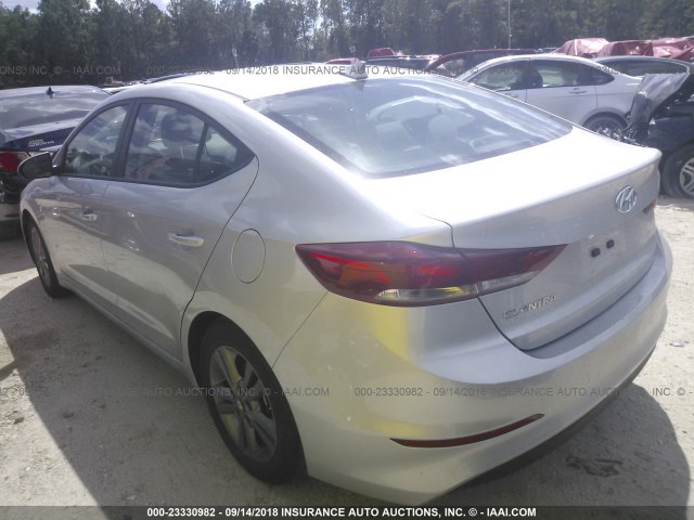 5NPD84LF9JH253095 - 2018 HYUNDAI ELANTRA SEL/VALUE/LIMITED SILVER photo 3