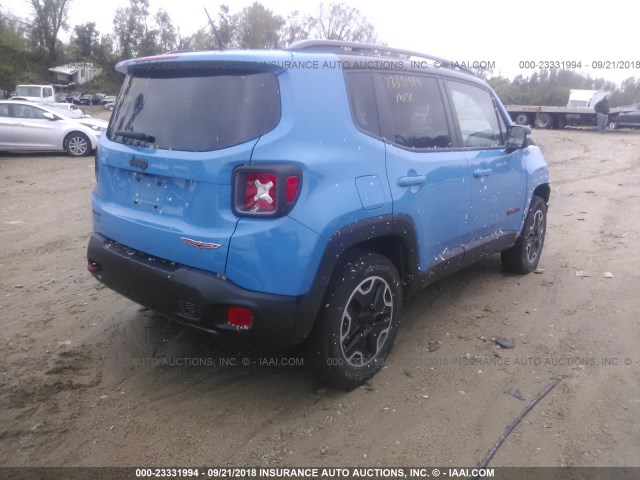 ZACCJBCT3FPB79200 - 2015 JEEP RENEGADE TRAILHAWK BLUE photo 4