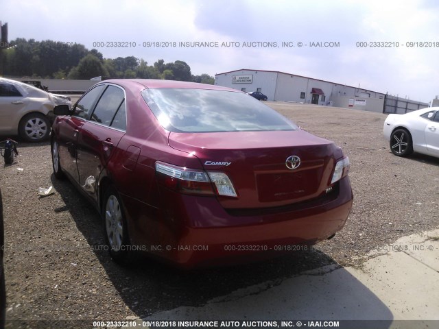 4T1BB46KX7U016708 - 2007 TOYOTA CAMRY NEW GENERAT HYBRID RED photo 3