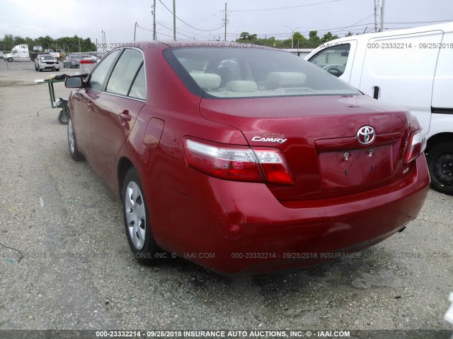 4T1BE46KX7U099371 - 2007 TOYOTA CAMRY NEW GENERAT CE/LE/XLE/SE RED photo 3