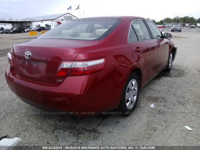 4T1BE46KX7U099371 - 2007 TOYOTA CAMRY NEW GENERAT CE/LE/XLE/SE RED photo 4