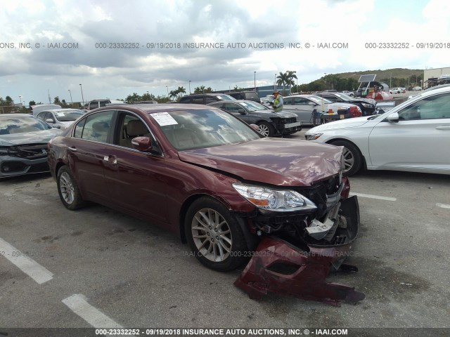 KMHGC4DE9BU113763 - 2011 HYUNDAI GENESIS 3.8L BURGUNDY photo 1