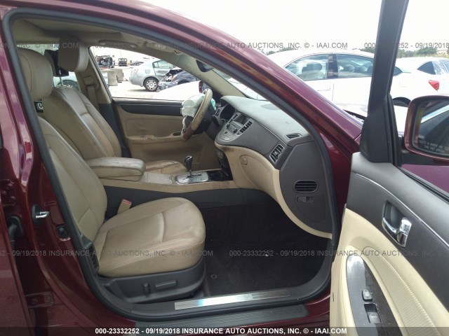 KMHGC4DE9BU113763 - 2011 HYUNDAI GENESIS 3.8L BURGUNDY photo 5