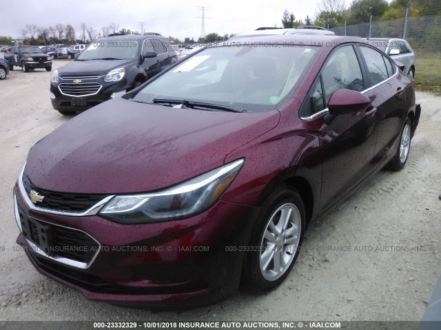 1G1BE5SM4G7254294 - 2016 CHEVROLET CRUZE LT MAROON photo 2