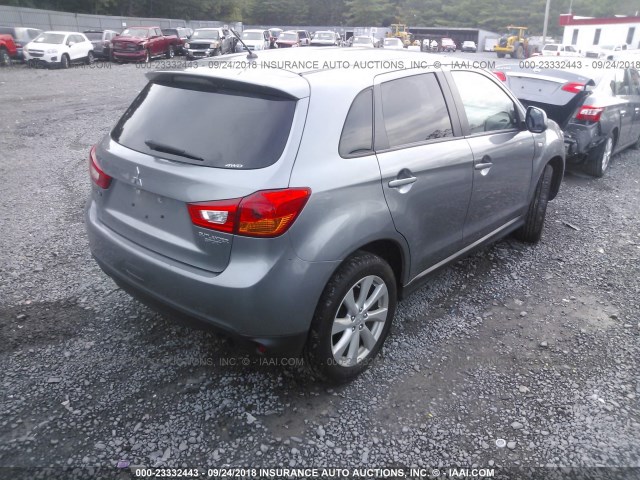 4A4AR3AU7EE026868 - 2014 MITSUBISHI OUTLANDER SPORT ES GRAY photo 4