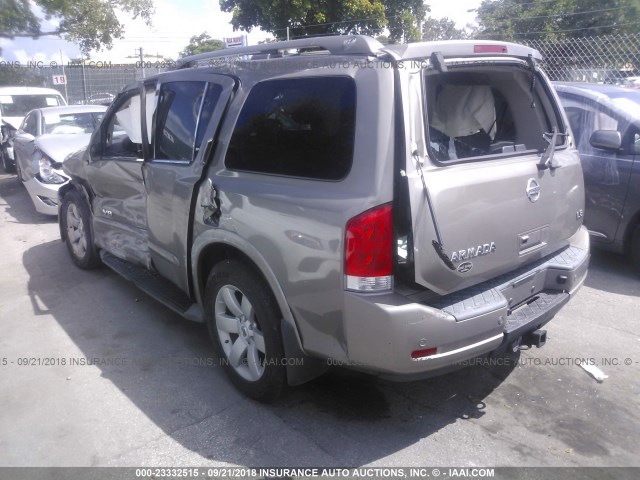 5N1BA08D88N603964 - 2008 NISSAN ARMADA SE/LE GRAY photo 3