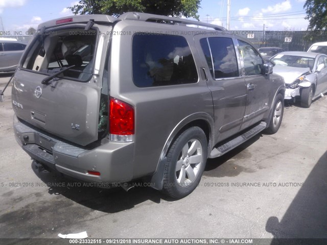 5N1BA08D88N603964 - 2008 NISSAN ARMADA SE/LE GRAY photo 4