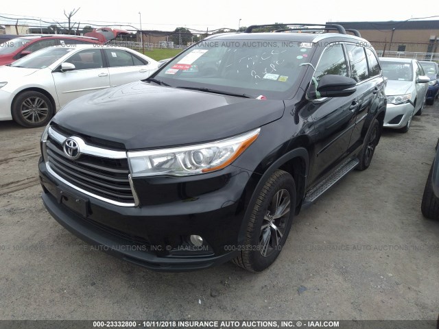 5TDJKRFH7GS302120 - 2016 TOYOTA HIGHLANDER XLE შავი ფოტო 2