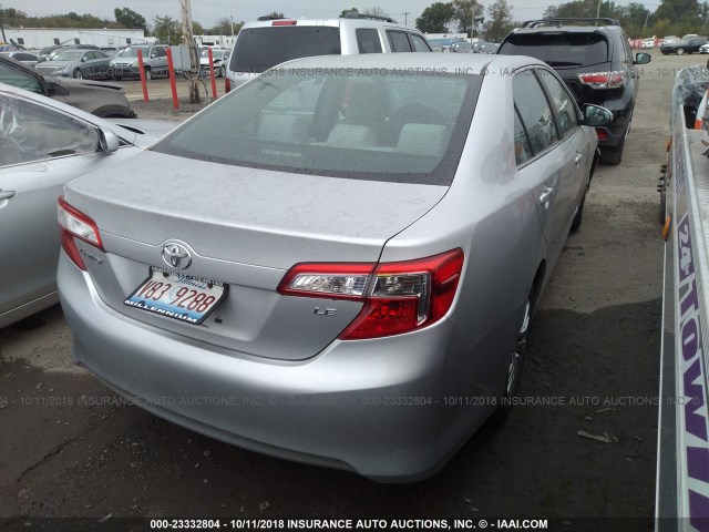 4T4BF1FK0DR317914 - 2013 TOYOTA CAMRY L/SE/LE/XLE SILVER photo 4