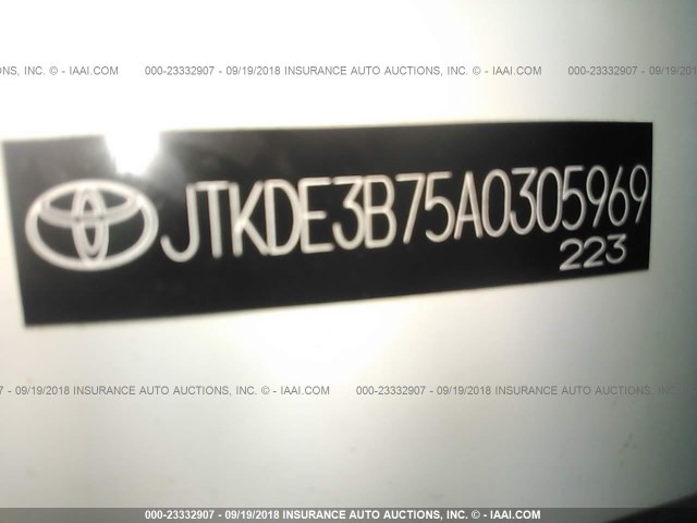 JTKDE3B75A0305969 - 2010 TOYOTA SCION TC 白色 照片 9