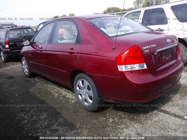 KNAFE221995647510 - 2009 KIA SPECTRA EX/LX/SX RED photo 3