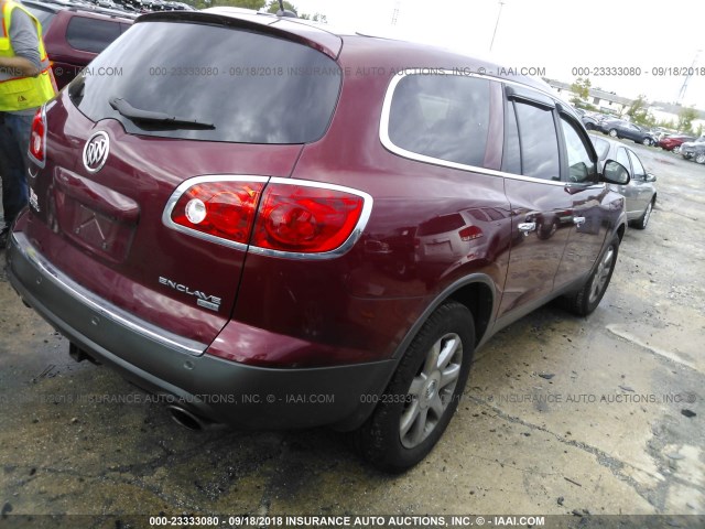 5GALRBED6AJ146197 - 2010 BUICK ENCLAVE CXL RED photo 4