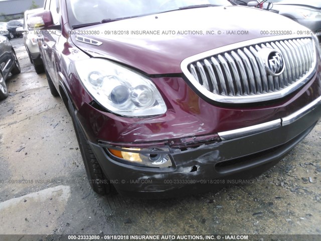 5GALRBED6AJ146197 - 2010 BUICK ENCLAVE CXL RED photo 6