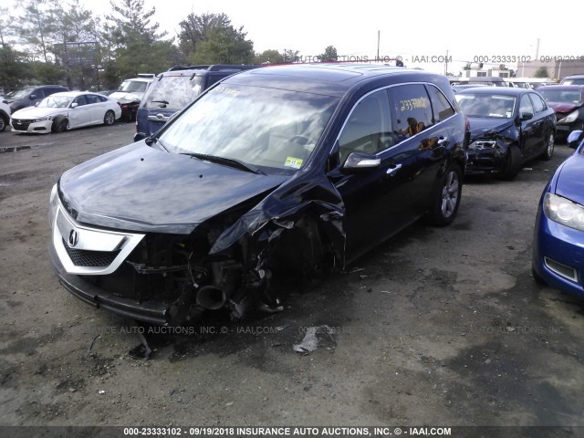 2HNYD2H34CH507995 - 2012 ACURA MDX TECHNOLOGY BLACK photo 2