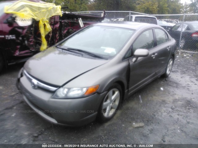 2HGFA16928H318620 - 2008 HONDA CIVIC EXL ნაცრისფერი ფოტო 2