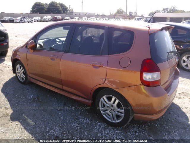 JHMGD38617S008814 - 2007 HONDA FIT S 橙色 照片 3