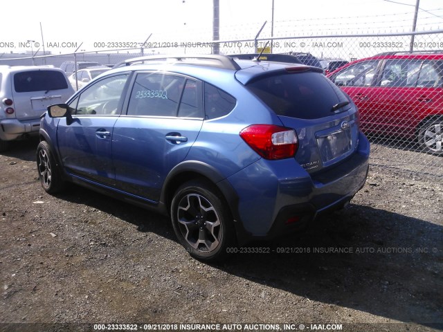 JF2GPACC8F8224425 - 2015 SUBARU XV CROSSTREK 2.0 PREMIUM BLUE photo 3