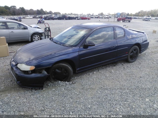 2G1WX12K3Y9193670 - 2000 CHEVROLET MONTE CARLO SS ლურჯი ფოტო 2