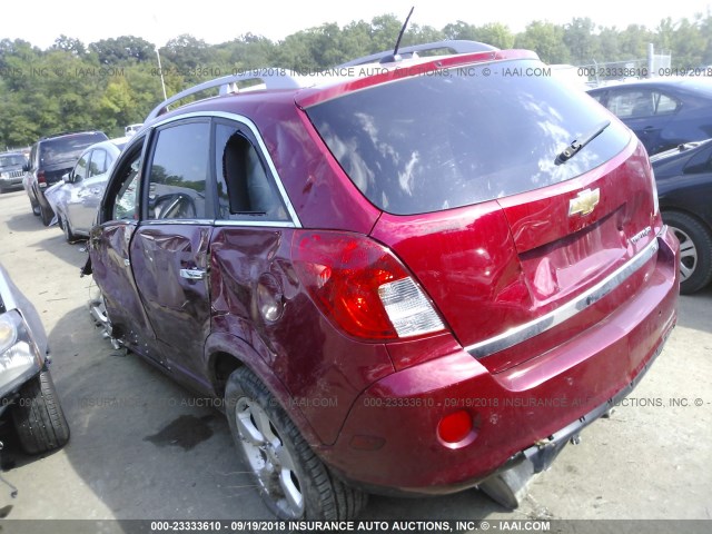 3GNAL4EK8ES612841 - 2014 CHEVROLET CAPTIVA LTZ MAROON photo 3