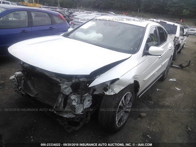 5J6TF2H53EL000386 - 2014 HONDA CROSSTOUR EXL WHITE photo 2