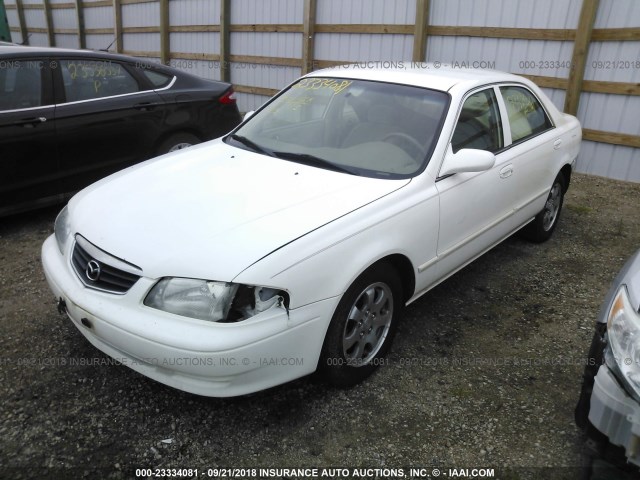 1YVGF22C925290402 - 2002 MAZDA 626 LX WHITE photo 2