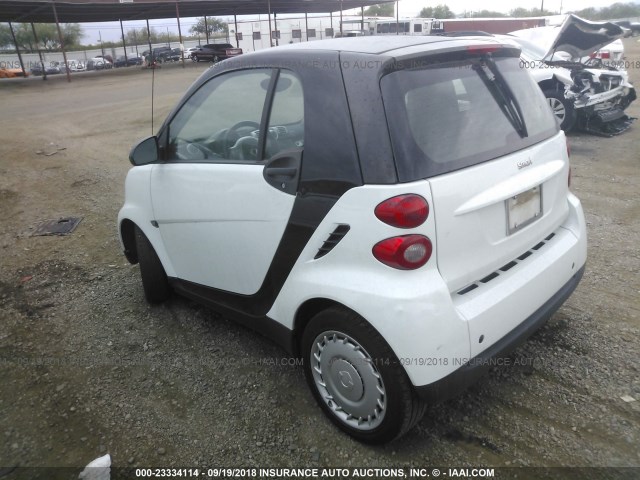WMEEJ3BA8CK526008 - 2012 SMART FORTWO PURE/PASSION WHITE photo 3