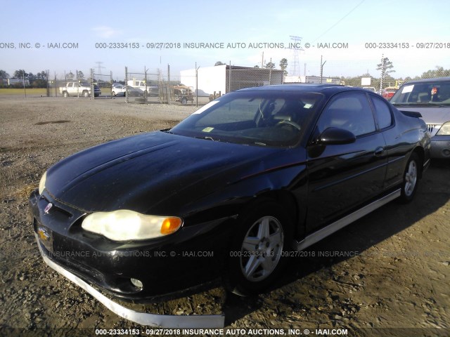 2G1WX15K129352284 - 2002 CHEVROLET MONTE CARLO SS შავი ფოტო 2