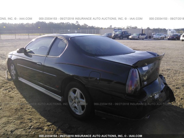 2G1WX15K129352284 - 2002 CHEVROLET MONTE CARLO SS შავი ფოტო 3