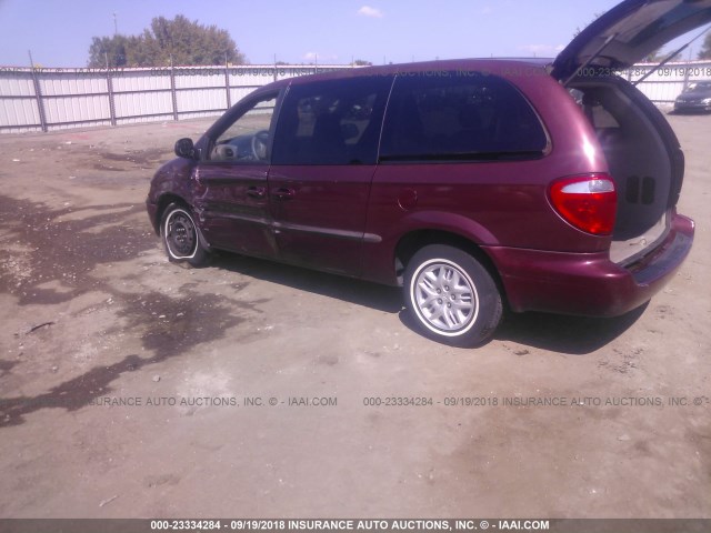 1B4GP44322B644660 - 2002 DODGE GRAND CARAVAN SPORT MAROON photo 3