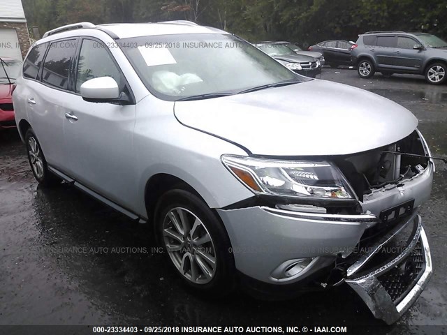 5N1AR2MM2GC648690 - 2016 NISSAN PATHFINDER S/SV/SL/PLATINUM SILVER photo 1