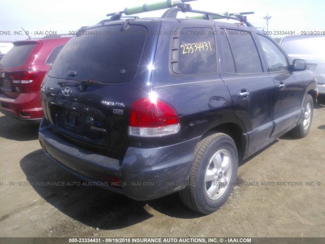 KM8SC13E95U874274 - 2005 HYUNDAI SANTA FE GLS/LX Dark Blue photo 6