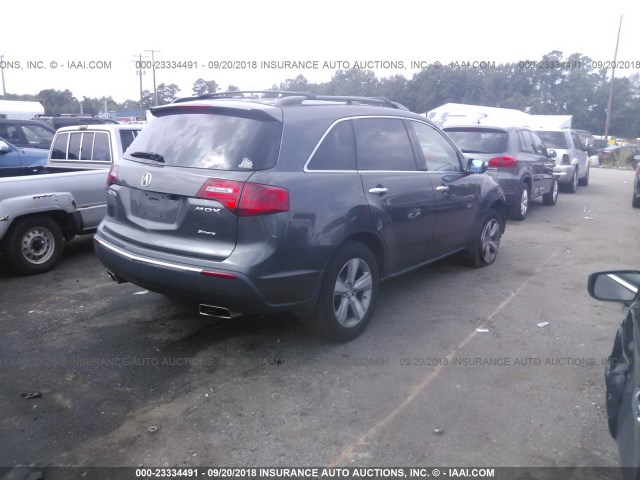 2HNYD2H6XBH520761 - 2011 ACURA MDX TECHNOLOGY GRAY photo 4