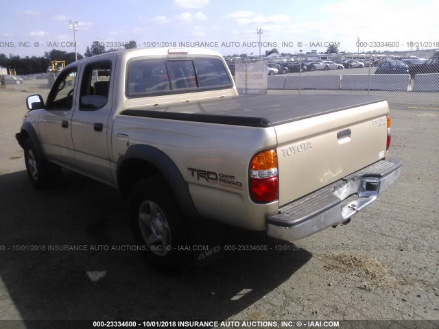 5TEHN72N74Z309606 - 2004 TOYOTA TACOMA DOUBLE CAB 金色 照片 3