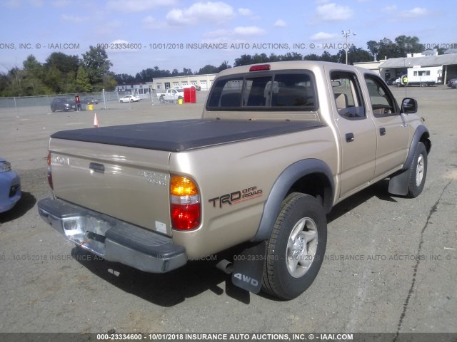 5TEHN72N74Z309606 - 2004 TOYOTA TACOMA DOUBLE CAB 金色 照片 4