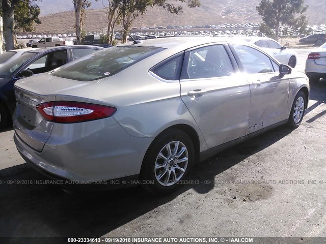3FA6P0G77FR183484 - 2015 FORD FUSION S GOLD photo 4