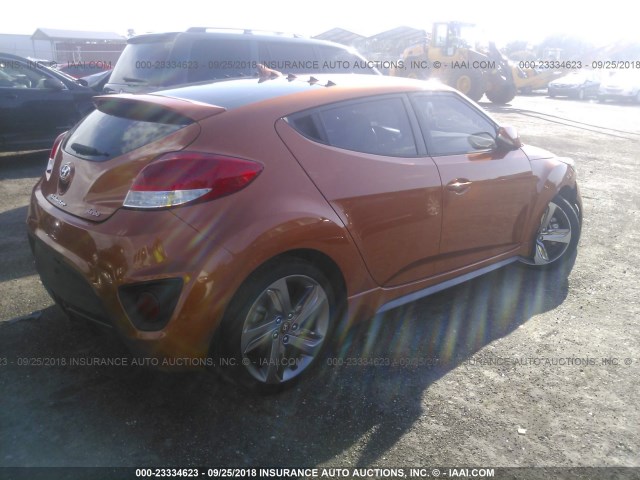 KMHTC6AE6FU243259 - 2015 HYUNDAI VELOSTER TURBO ORANGE photo 4