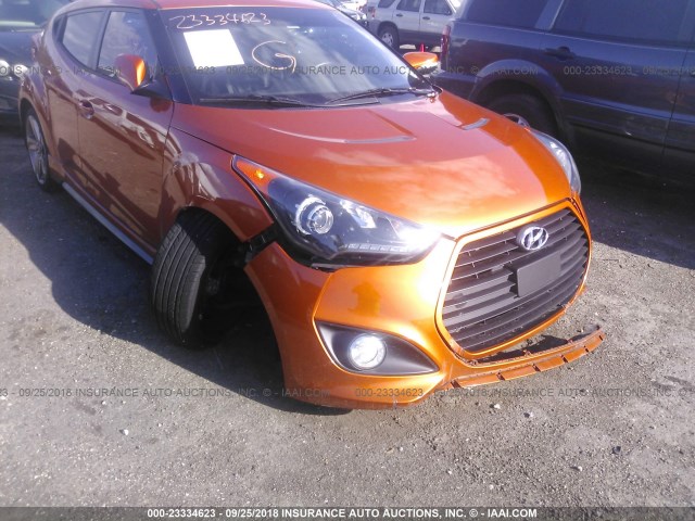 KMHTC6AE6FU243259 - 2015 HYUNDAI VELOSTER TURBO ORANGE photo 6