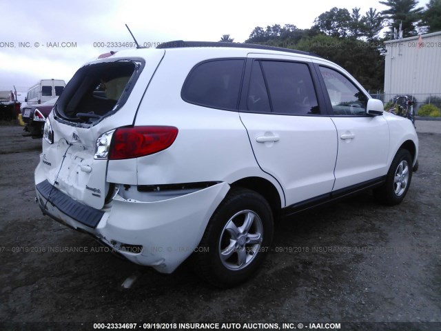 5NMSG73DX8H164203 - 2008 HYUNDAI SANTA FE GLS WHITE photo 4