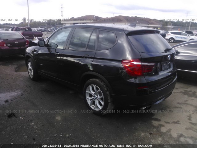 5UXWX7C52E0E77124 - 2014 BMW X3 XDRIVE35I BLACK photo 3