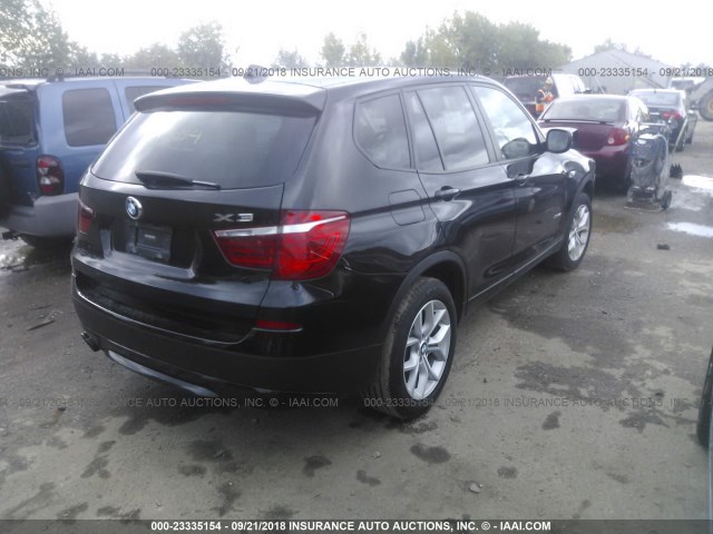 5UXWX7C52E0E77124 - 2014 BMW X3 XDRIVE35I BLACK photo 4