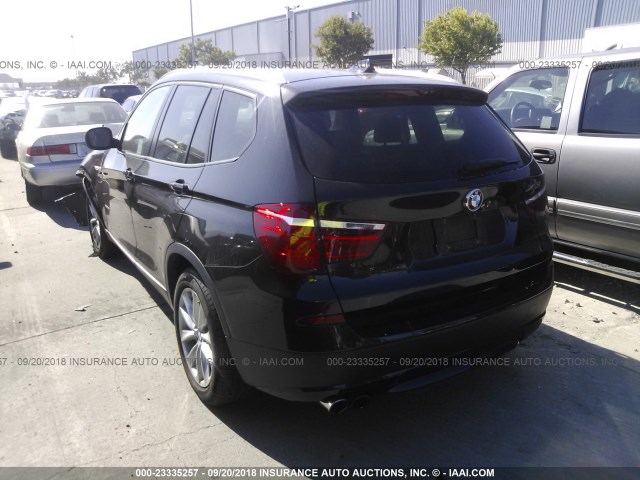 5UXWX9C52D0A24096 - 2013 BMW X3 XDRIVE28I შავი ფოტო 3