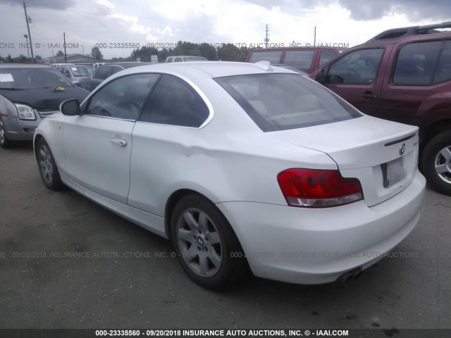 WBAUP7C54DVP24146 - 2013 BMW 128 I WHITE photo 3