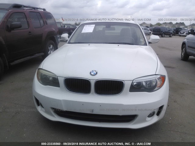 WBAUP7C54DVP24146 - 2013 BMW 128 I WHITE photo 6