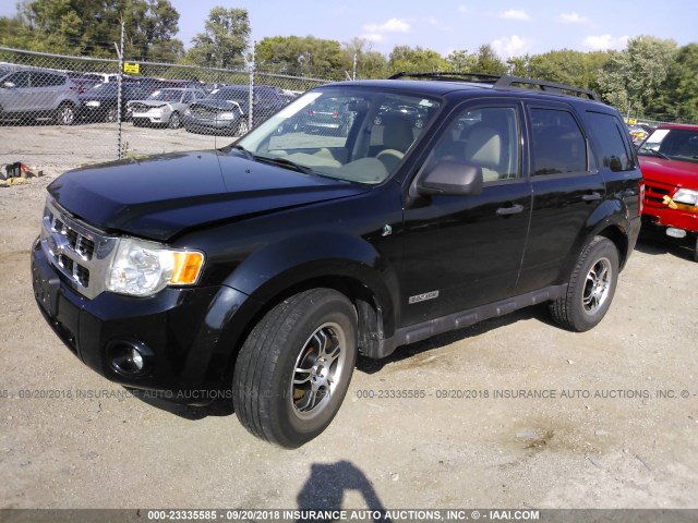 1FMCU59H18KA55186 - 2008 FORD ESCAPE HEV BLACK photo 2