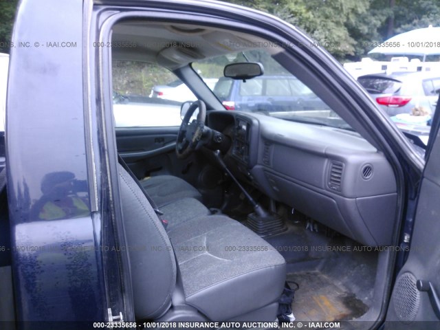 1GCEC14X77Z136559 - 2007 CHEVROLET SILVERADO C1500 CLASSIC BLUE photo 5