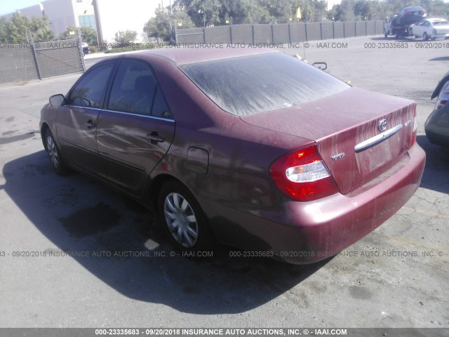 4T1BE32K23U188619 - 2003 TOYOTA CAMRY LE/XLE/SE Қызыл фото 3