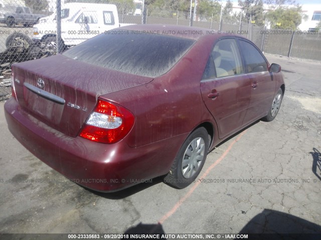 4T1BE32K23U188619 - 2003 TOYOTA CAMRY LE/XLE/SE Қызыл фото 4